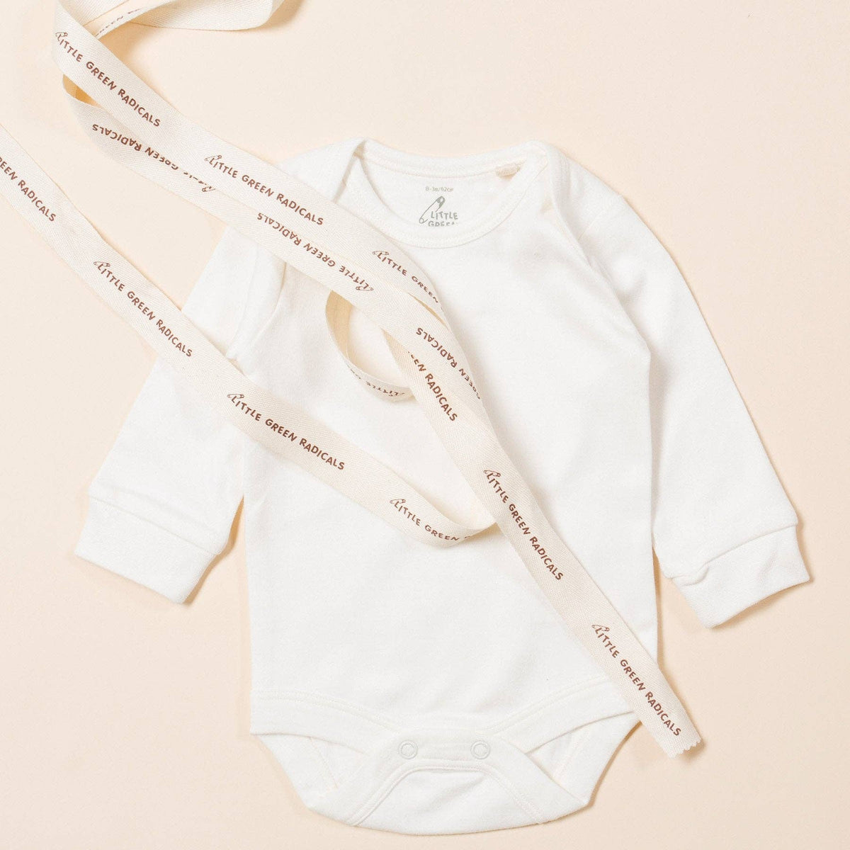 100% Undyed Organic Cotton Long Sleeve Baby Bodysuit