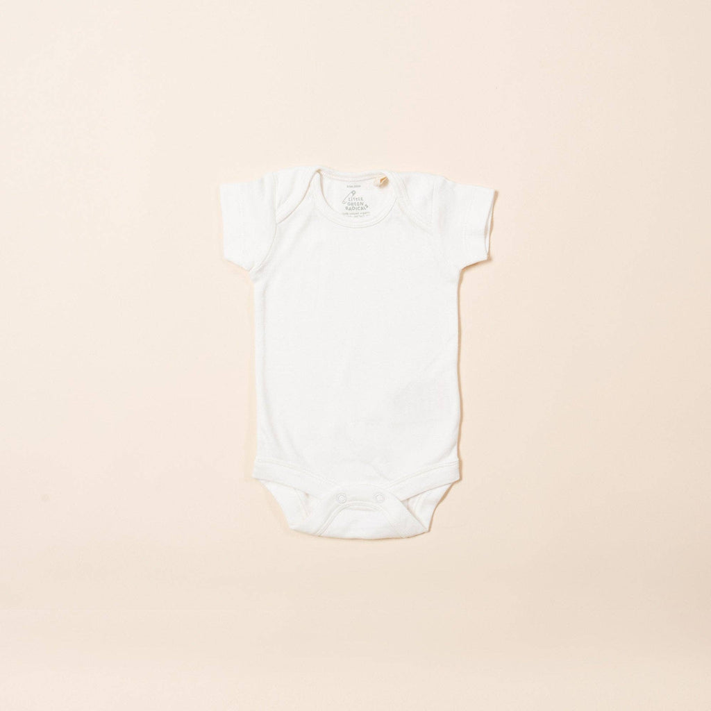 100% Undyed Organic Cotton Short Sleeve Baby Bodysuit