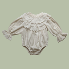100% Cotton Romper with Broderie Anglaise Frill