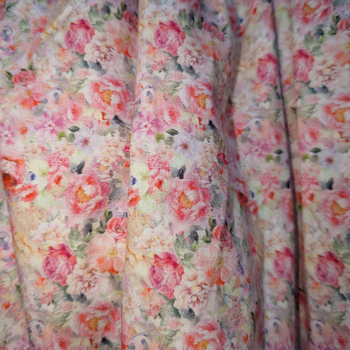 Rose patterned fabric