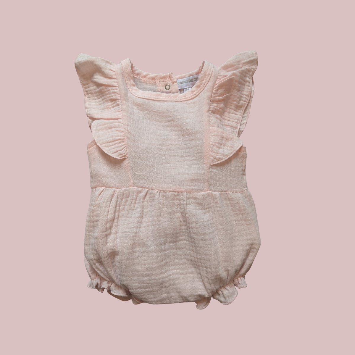 100% Cotton Pink Romper + Bonnet