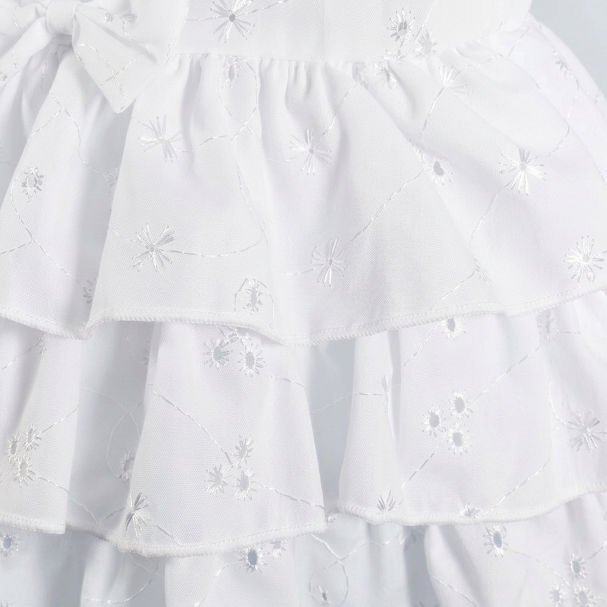 White Broderie Anglaise Dress + Headband + Knickers