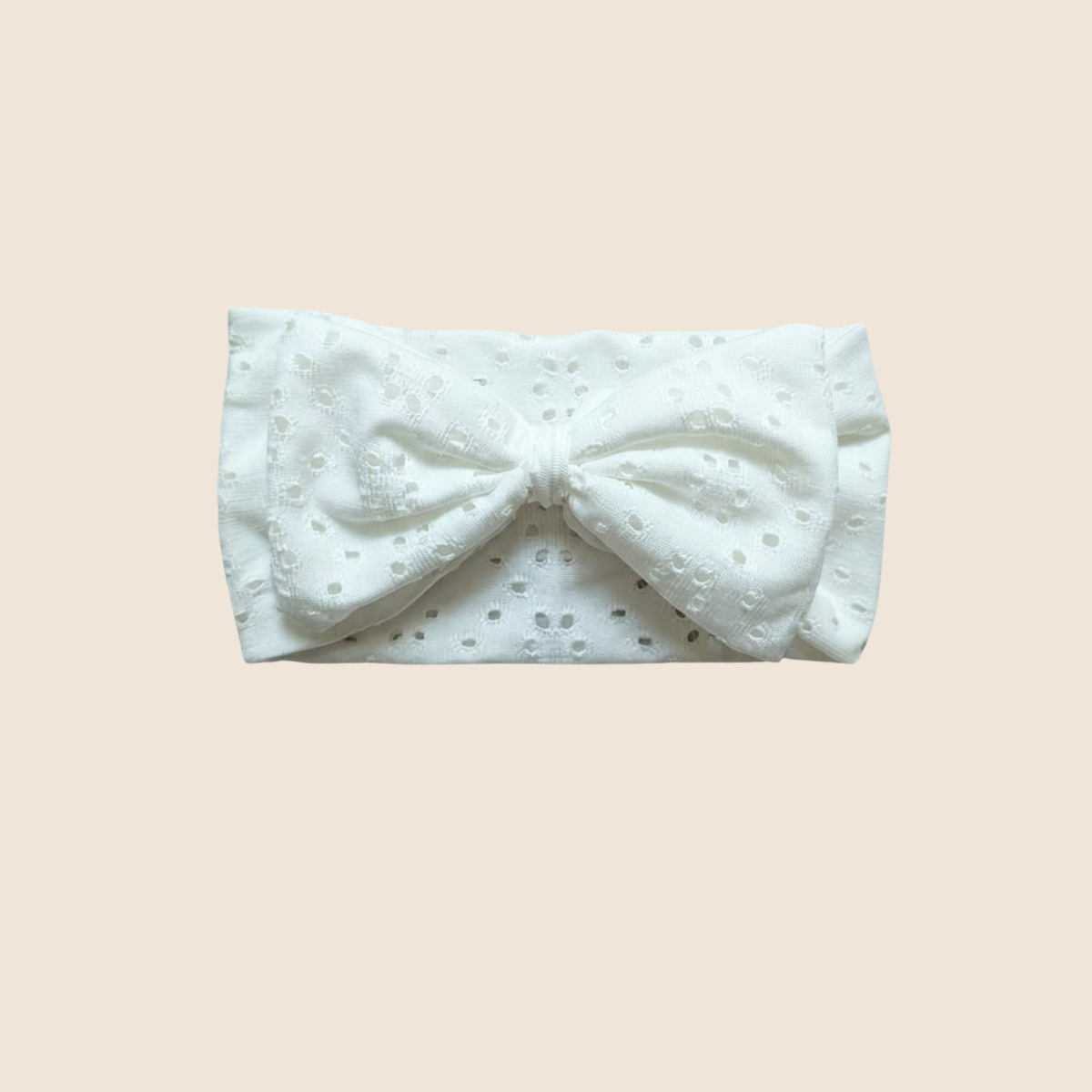 White Broderie Anglaise Bow Headband
