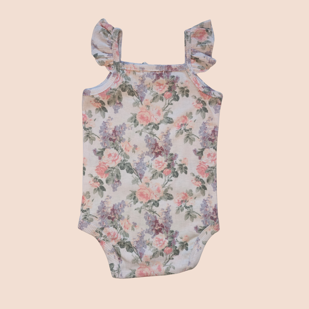 Floral Bodysuit, Shorts + Sun Hat