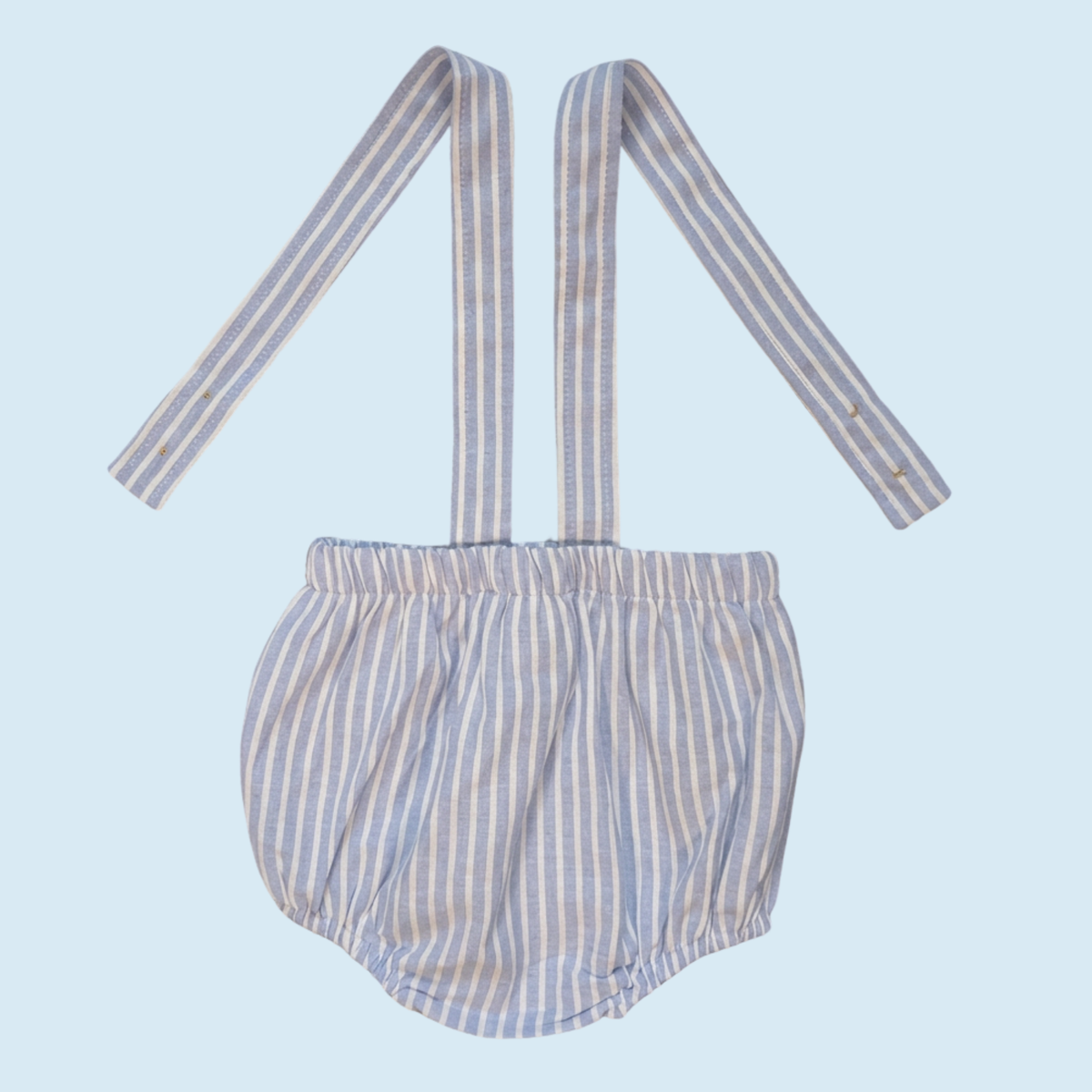 Blue and White Striped Cotton Dungarees + Matching T-Shirt