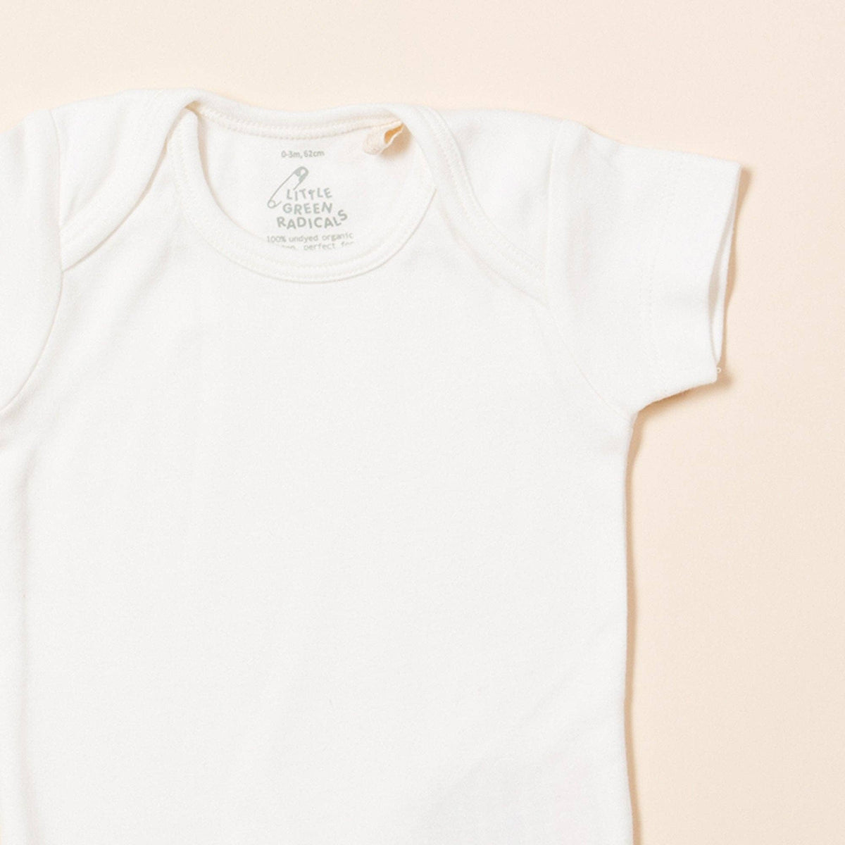 100% Undyed Organic Cotton Short Sleeve Baby Bodysuit