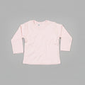 A light pink long-sleeve cotton 
crewneck shirt