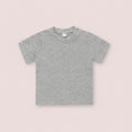 A heather grey short-sleeve cotton baby t-shirt