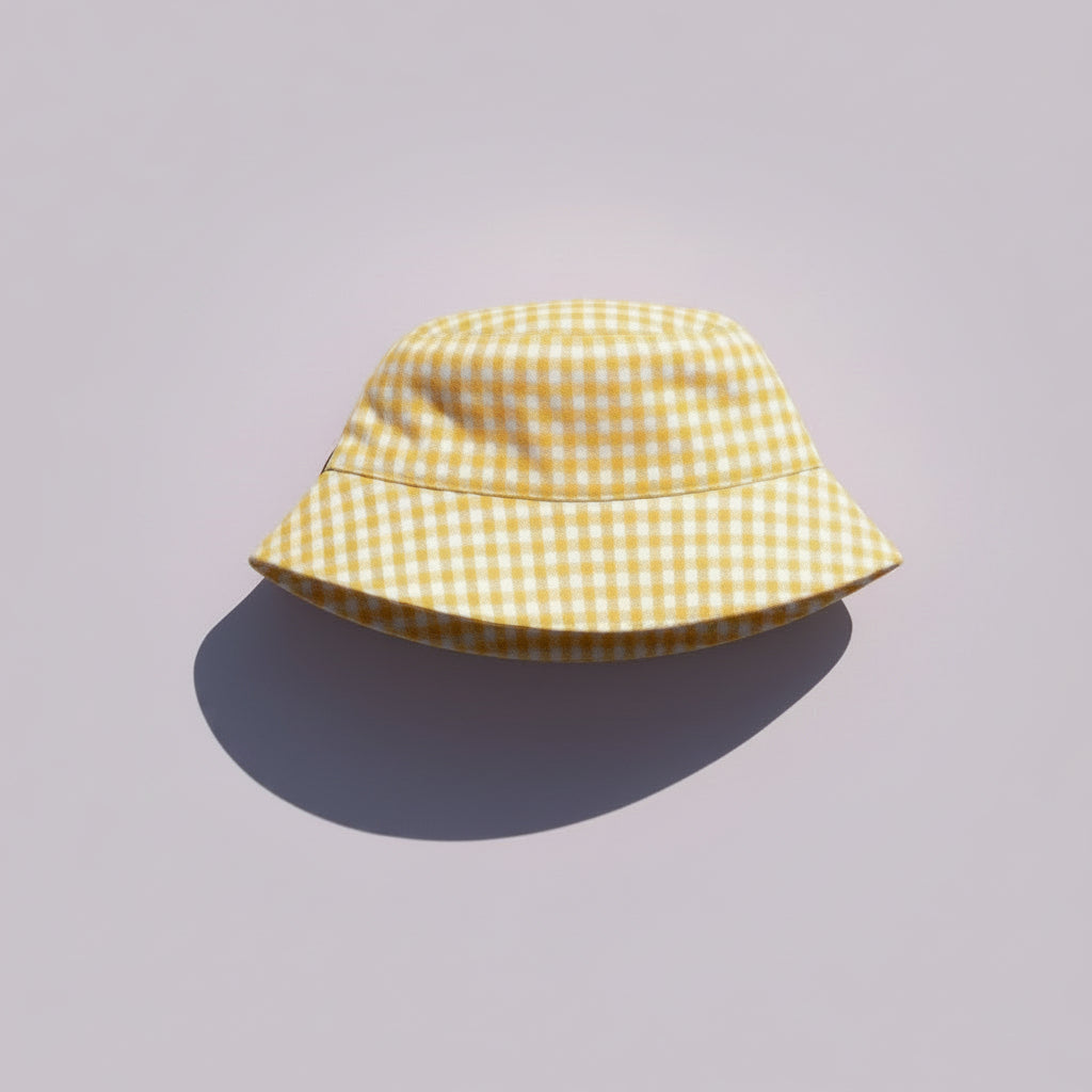 Yellow checkered sun hat