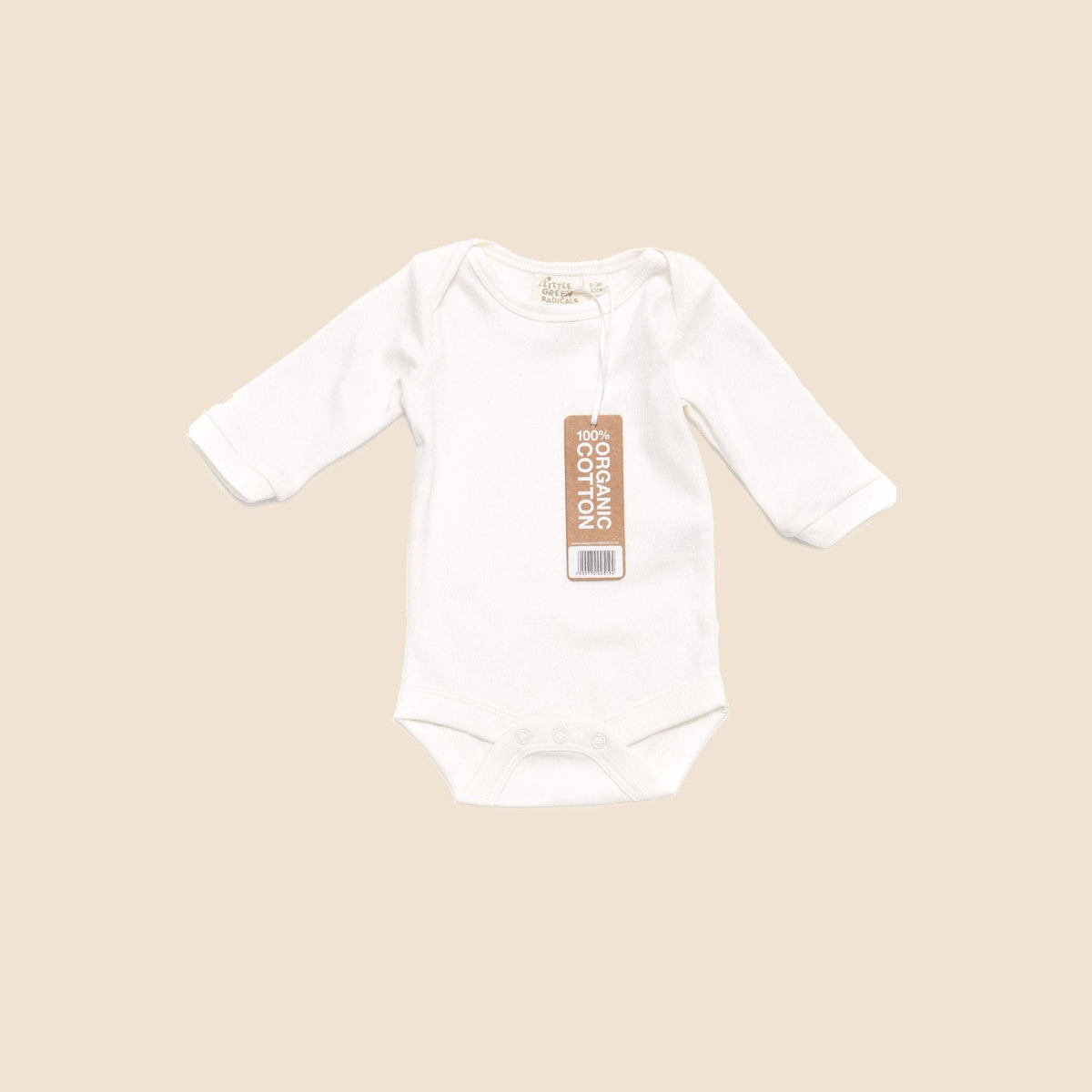 100% Undyed Organic Cotton Long Sleeve Baby Bodysuit